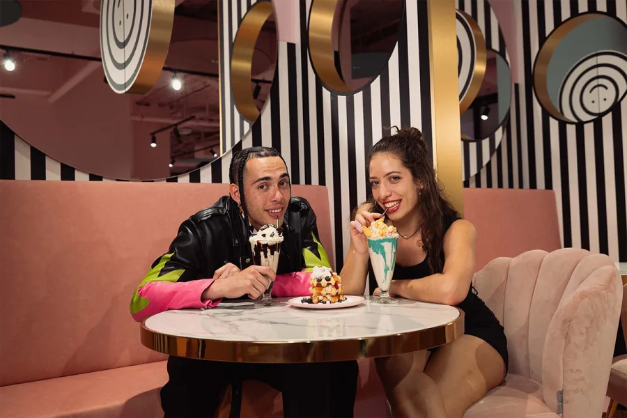 Colorful snacks and drinks
